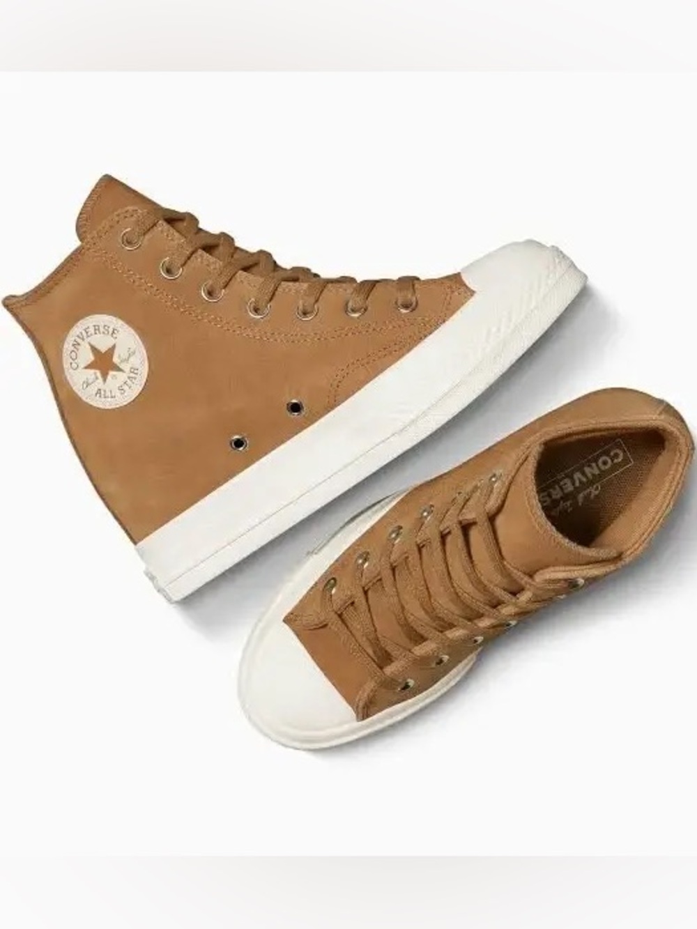 Converse High-Top Sneakers in Brown with White Toe